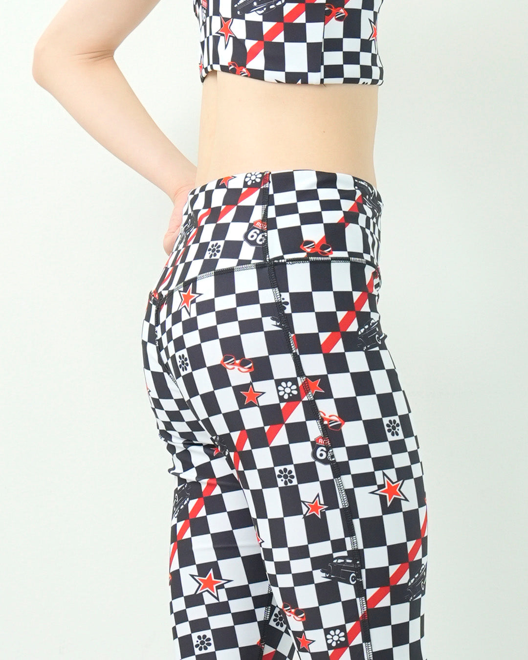 チェッカークラップ レギンス CL25016 - WHITE BLACK