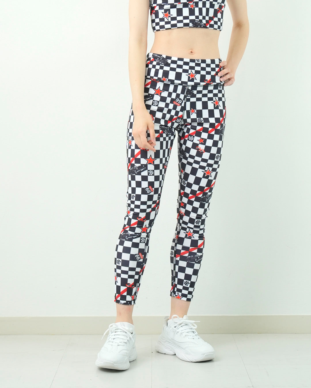 チェッカークラップ レギンス CL25016 - WHITE BLACK