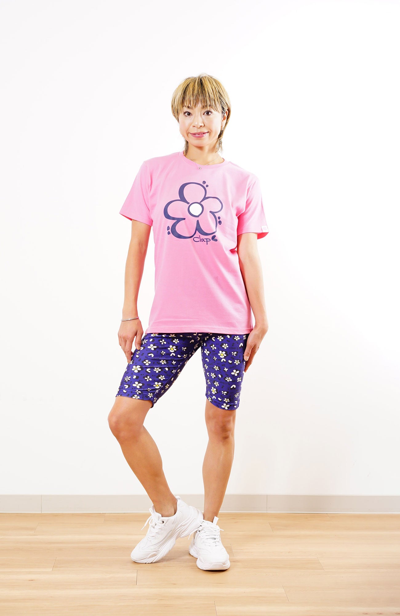 Flower clap Leggings Half フラワークラップレギンスハーフ CH23019-NB - Navyblue
