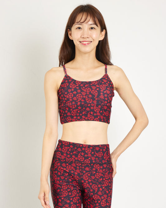 ペイズリークラップ ストラップブラトップ CT25019 - BLACKRED