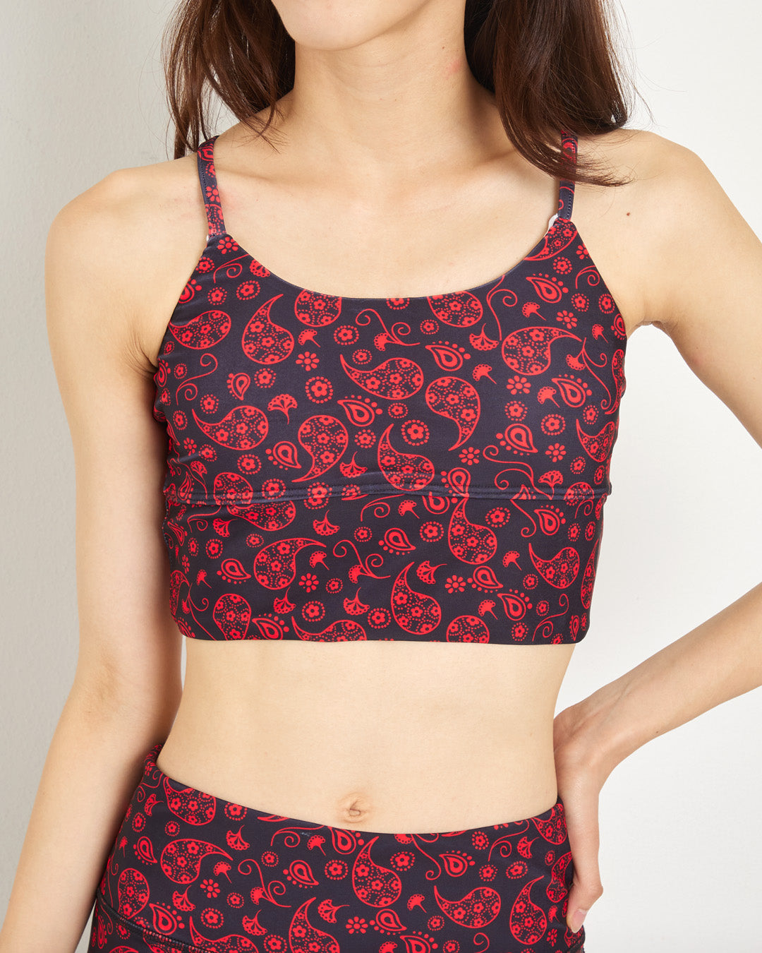 ペイズリークラップ ストラップブラトップ CT25019 - BLACKRED