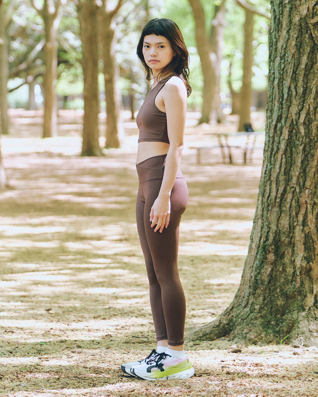 Cross Shape Leggings クロスシェイプレギンス SIBO2601-BR - Brown