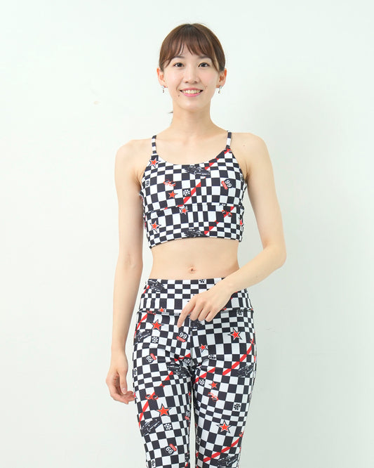 チェッカークラップ ストラップブラトップ CT25014 - WHITE BLACK