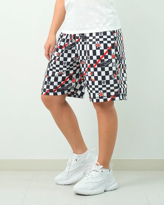 チェッカークラップ ハーフパンツ CH25010 - WHITE BLACK