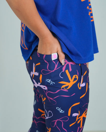 リボンクラップ クロップドパンツ CE25027 - NAVY