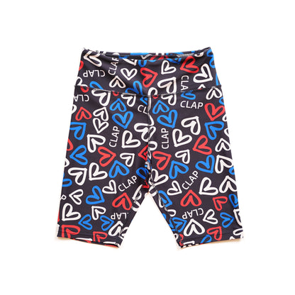 Heartheart_clap Leggings Half ハートハートクラップレギンスハーフ CH24003-BK - Black