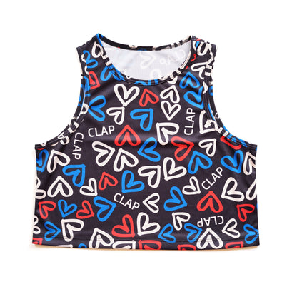 Heartheart_clap Short Tank ハートハートクラップショートタンク CT24008-BK - Black