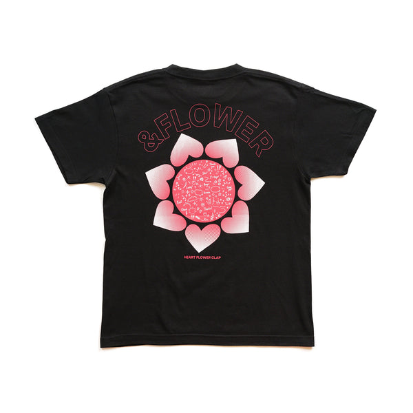 □ 公式 □ clap/クラップ Heart Flower clap Tee ハートフラワー 