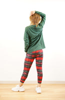 Winter Check CroppedPants<br>ウィンターチェッククロップドパンツ<br>CE24031-RD - Red