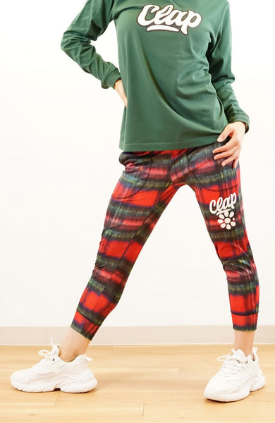 Winter Check CroppedPants<br>ウィンターチェッククロップドパンツ<br>CE24031-RD - Red