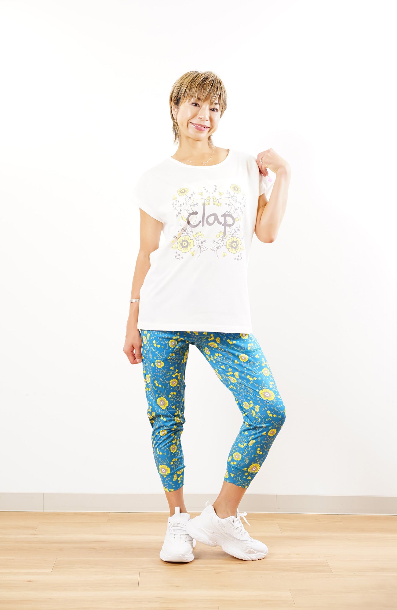Flower clap Cropped Pants フラワークラップトクロップドパンツ CE23032-AG - Apple Green