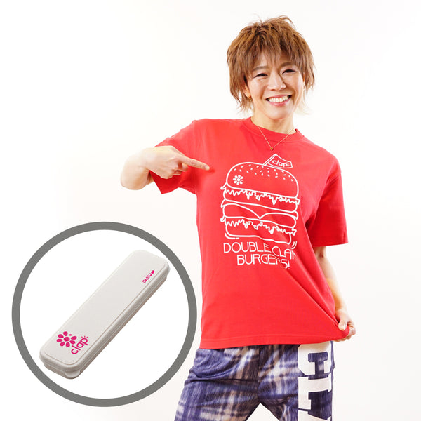 LIMITED<br>DOUBLE CLAP BURGERS! Tee+cutlery set<br>ダブルクラップバーガー ティー＋カトラリーセット<br>SO24034